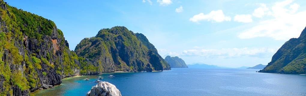Island cliffs and blue sea
